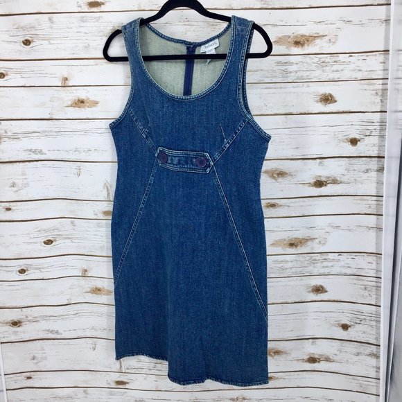 stretch denim midi dress